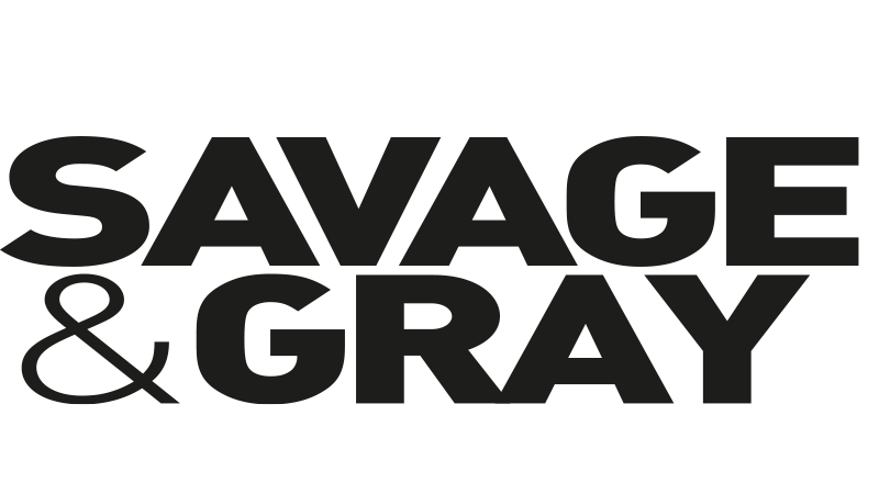Savage And Gray Logo Black And White